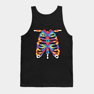 Rib Cage Ugly Sweater Skeleton Halloween Costume Tank Top